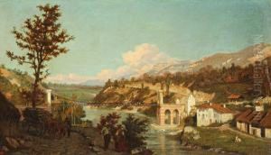 Paysage Au Pont by Henri Mmare