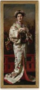 Portrait Of The Manzai Actor In The Role Of A Geisha by Comte Andrzej Jerzy Mniszech