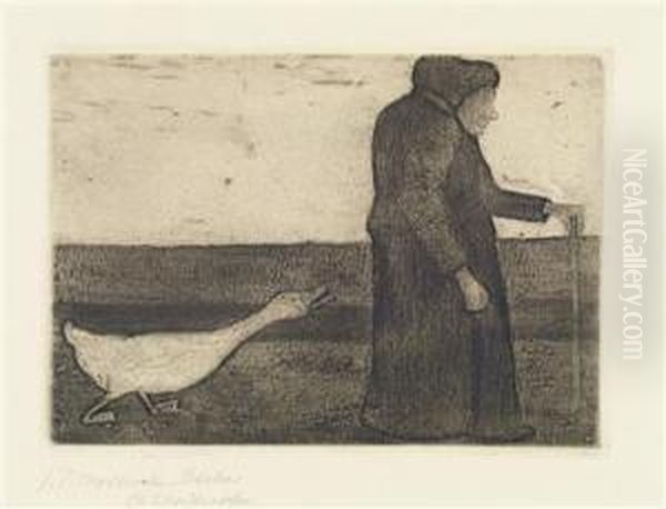 Woman With Goose - view 1