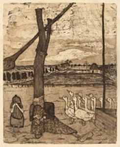 "die Gansemagd" by Paula Modersohn-Becker