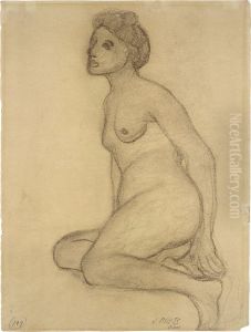 Sitzender Weiblicher Akt Nach Links by Paula Modersohn-Becker