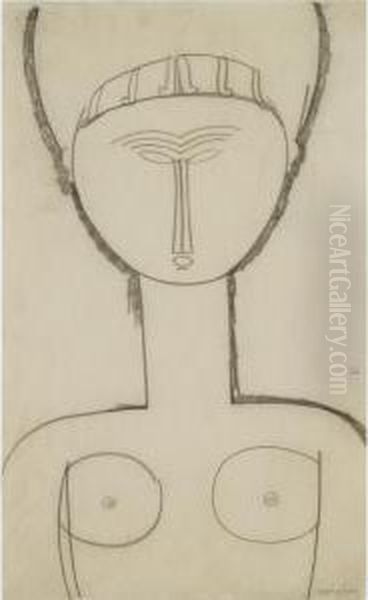 Cariatide, Vue De Face, Demi-figure - view 1