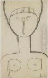 Cariatide, Vue De Face, Demi-figure by Amedeo Modigliani