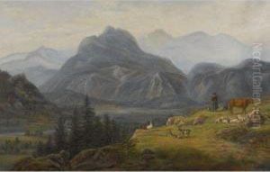 View From Giesbach At The Lake Of Brinzer With Interlaken And Thejura Mountains by Jens Peter Moeller