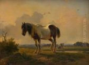 Cheval Sur Fond De Paysage by Edward Moerenhout