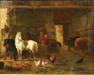 "coup De Vent Dans L'ecurie". by Jozef Jodocus Moerenhout