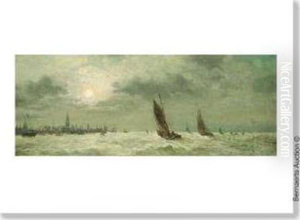 La Rade D'anvers Au Clair De Lune. - view 1