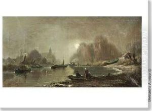 'le Brouillard' Toile. by Pierre Victor Moerenhout