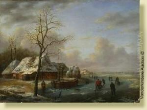 Paysage Hivernal Aux Patineurs Paysage Hivernal Aux Patineurs