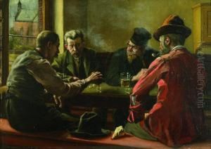 Wurfelspieler In Einem Gasthaus.
