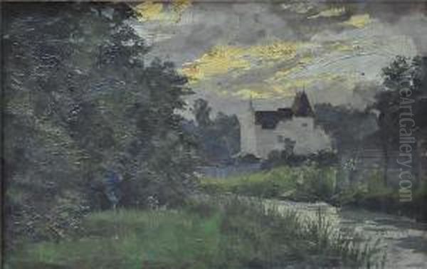 Bewaldetes Flussufer Mit Schlossansicht - view 1