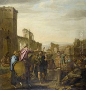 Artisan Before A Townscape