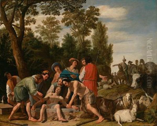 Der Agyptische Josephwird Von Seinen Brudern In Den Brunnen Geworfen - view 1