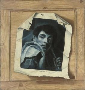 A Trompe L'oeil With An Etching Of Saint Thaddeus By Marco Pitteri (1742), After The Drawing By Giovanni Battista Piazzetta (1682-1754) by Elias Mogel