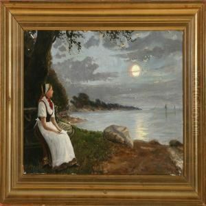 Evening View From Oster Sottrup, Southern Jutland by Ludvig Mogelgaard