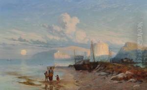 Martello Towers On The South Coast At Sunset by John Mogford