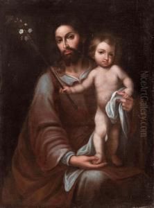 San Giuseppe Con Il Bambino by Antonio Mohedano