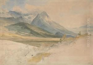 Alpenlandschaft Mit Ziegenhirt. by Johann Georg Paul Mohr