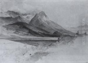 Breites Flusstal In Den Alpen by Johann Georg Paul Mohr