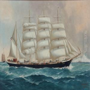 The Schleswig-holstein Full-rigged Sailing Ship Eilbek by John Henry Mohrmann