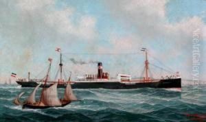 The Merchant Steamer, Wartburg by John Henry Mohrmann