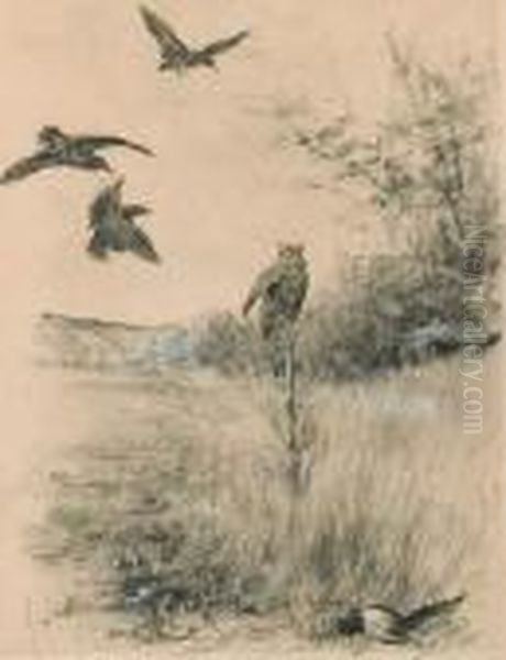 <la Chasse Des Corneilles Et Des Pies Avec Le Grand Duc Vivant>. - view 1