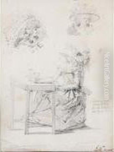 Femme Au Chapeau Attablee - view 1