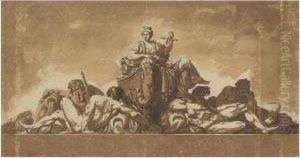 Design For The Sculptural Decoration Of A Gate: The Personificationof Paris Surrounded By Four River Gods