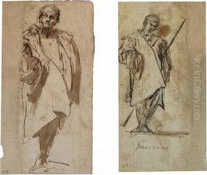 An Injured Man With A Bandaged Head And A Cane by Pier Francesco Mola