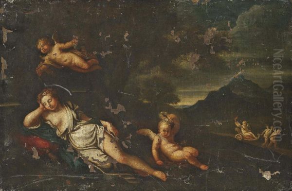 Venus And Cupid In A Landscape - view 1