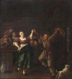 Peasants Dancing In An Interior by Jan Miense Molenaer