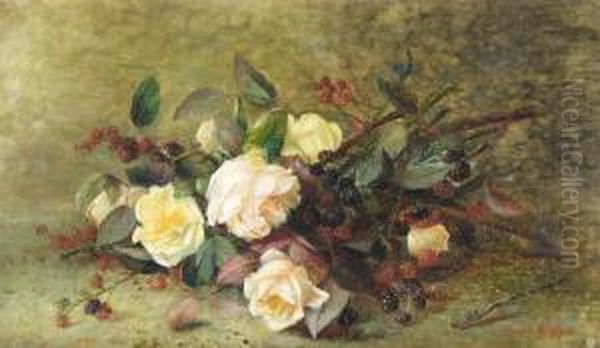 Still Life Of Roses And Brambles - view 1