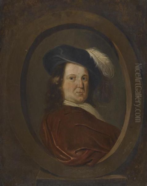 Self Portrait, Head And Shoulders, Set In A Stone Cartouche - view 1