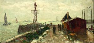 Figuren Op Rotterdamse Havenkade by Evert Moll