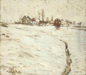 Schneelandschaft Bei Grafrath by Oskar Moll
