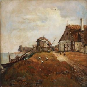 Fisherman's Cottage At The Coast by I. P. Moller