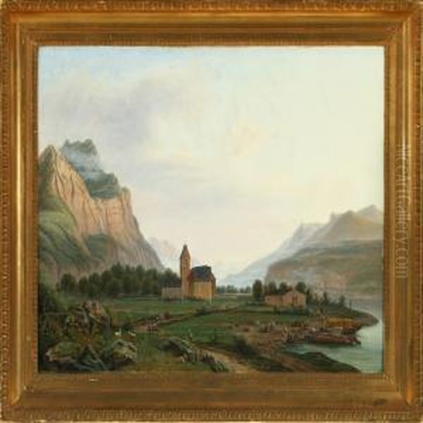Landscape With Mountainsand Church - view 1