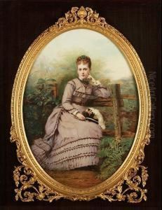 Portrait Of The Artist's Daughter Mathilde Allen (nee Moller); Portrait Of The Artist's Son-in-law Edward Allen by Johannes Heinrich L. Moller