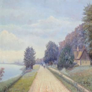 Woman On A Bike, Likely Along The Northeast Coast Of Copenhagen