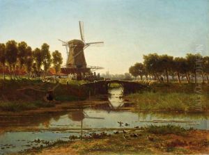Windmill In A Summer Landscape