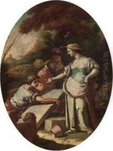 Erminia And The Shepherds by Salvatore Mollo