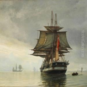 Stille Vejr I Sundet. 
- Fregatten Jylland
