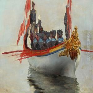 King Frederik Viii And Company In The Royal Barge King Frederik Viii And Company In The Royal Barge