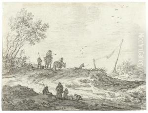 Dune Landscape With Travellers - view 1