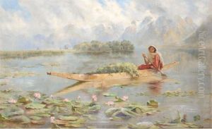 A Lake Scene In Kashmir