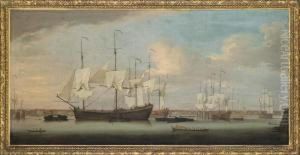 Merchantmen At Work, And Others Laid Up, In The Thames