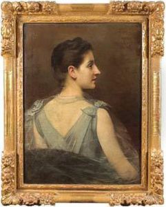 Portrait De Femme Vue De Profil by Alphonse Xavier Monchablon