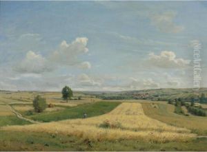 Fields Near Lioncourt by Jean Ferdinand Monchablon