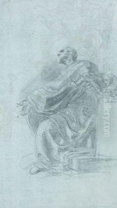 Personnage Assis Les Bras Ouverts by Domenico Mondo