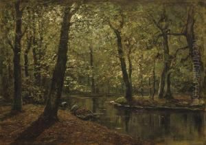 Boschvijver: A Forest In Autumn by Frits Mondriaan